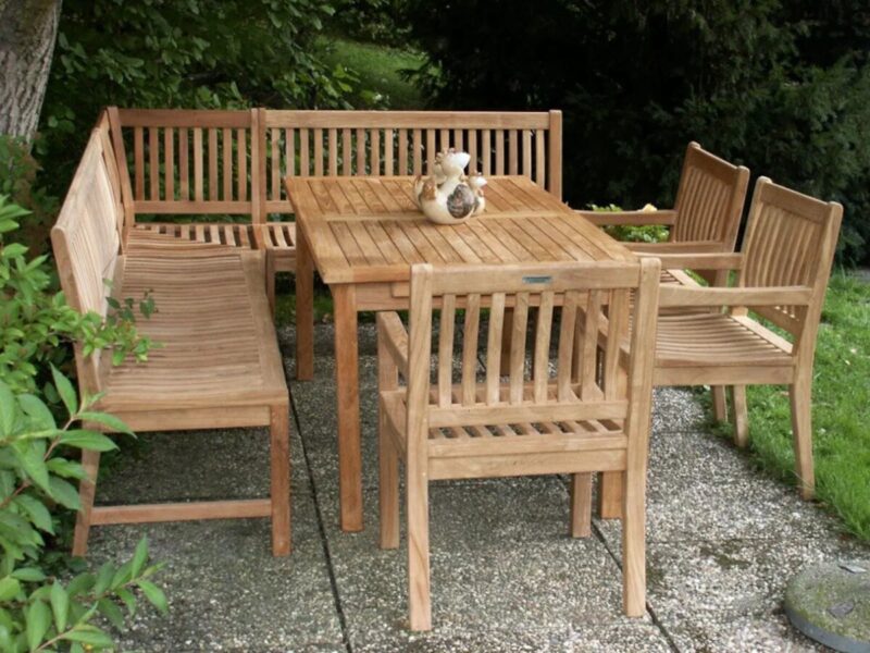 Garten-Eckbank Element Artemis Teakholz – Bild 2