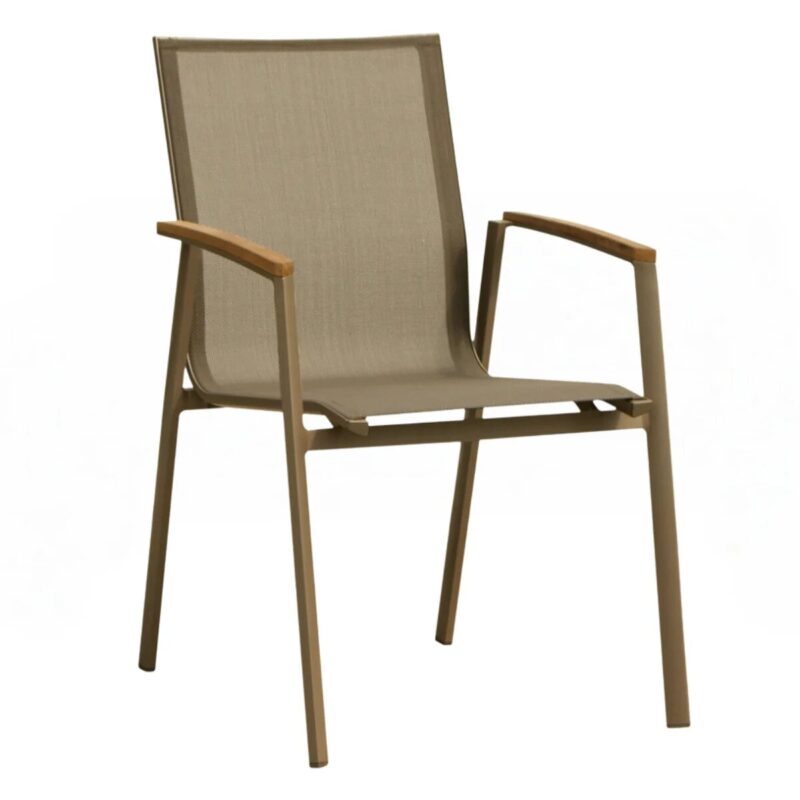 Stapelsessel Lyra Aluminium / Textilene in taupe