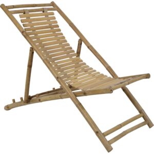 2er-Set Strandstuhl Liege Bambus – Gartenmöbel Produktbild
