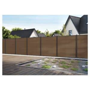 WPC-Steckzaunsystem MAX-XL in teak – Serie MAX-XL in. versch. Farben Produktbild