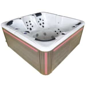 Outdoor Außenwhirlpool Hot Tub Spa Pool in weiß-hellgrau – Aussenwhirlpools Produktbild