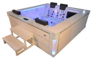 Outdoor Aussenwhirlpool Hot Tub Spa Pool in Hellblau-Weiss – Aussenwhirlpools Produktbild