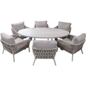 Lesli Living Gartenmöbelset Lounge / Dining Davos - 7-teilig