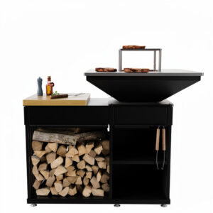 Kratki Quadrum Horizontal Feuerstelle mit Grill – Feuerstellen mit Kochplatte Produktbild